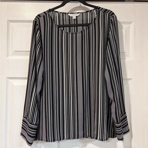 Counterparts Black and White Striped Blouse